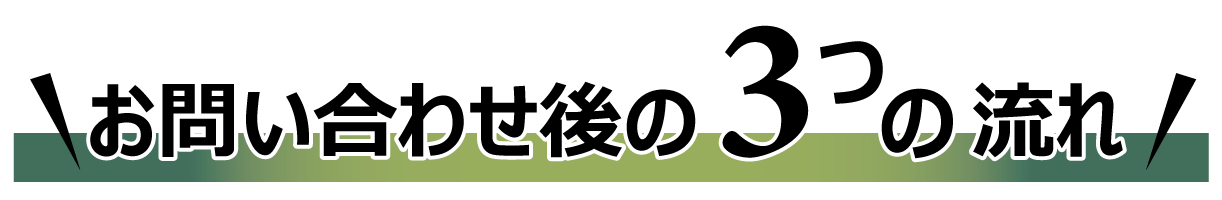 お問い合わせ後の3つの流れ